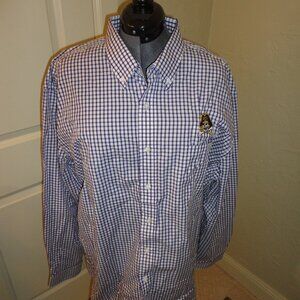 EAST CAROLINA Men's Purple and White Plaid Long Sleeve Dress Shirt Size 2XL